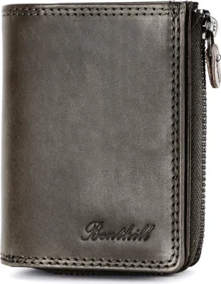 Produktbild von Benthill Kleine Geldbörse Echt Leder - Geldbeutel mit RFID Schutz - 7 Kartenfächer - Slim-Wallet inkl. Geschenkbox