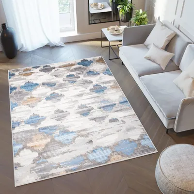 Obrázek produktu pro Tapiso koberec VALLEY Moderní krátký vlas šedo modro hnědý obývací pokoj 80 x 150 cm