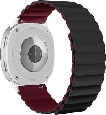 Produktbild von Magnetisches Silikon Armband für Samsung Galaxy Watch 8 / 8 Classic Schwarz / Weinrot