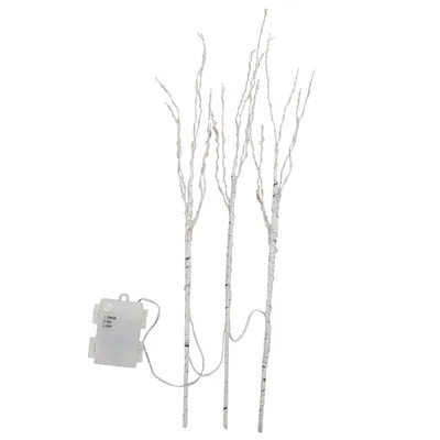 Obrázok produktu pre TolleTour LED svetelné vetvičky sada 3 vianočných rozprávkových svetielok dekoratívne vetvičky časovač 50 cm so 70 LED diódami biela