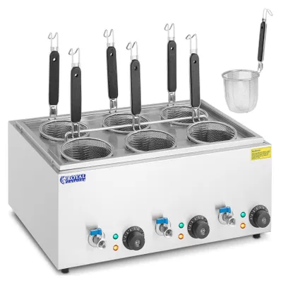 Zdjęcie produktu dla Makaroniarka Warnik Do Gotowania Makaronu Z Kranikami 6 Koszy 3 X 6,5 L 3000 W