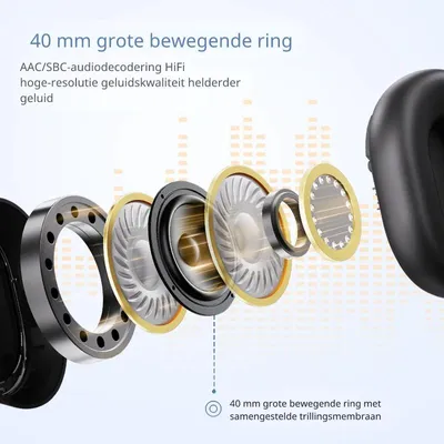 Productafbeelding van DrPhone SonicWave Bluetooth 6.0 Koptelefoon – HiFi Drivers – ANC – USB-C –