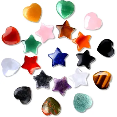 Produktbild von Glücksbringer Kristalle Stern und Herz für Kinder, 20er Set