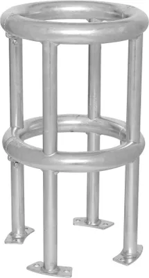 Produktbild von PROREGAL Großer Rohrschutz-Bügel 360° zur Bodenmontage | Innenmaß HxBxT 60x25,4x25,4cm | Feuerverzinkter Stahl | Silber