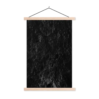 Produktbild von MuchoWow® Textilposter Schwarz - Weiß - Höhle - Stein - Natur 40x60 cm mit holzfarbenen Rahmen - Poster