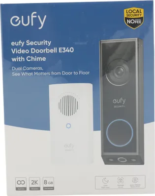 Produktbild von Eufy E8214311, IP-Sicherheitskamera, Draußen, Kabellos, Wand, Schwarz, Box