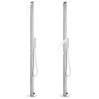 Zdjęcie produktu dla vidaXL Prysznic ogrodowy z brązową podstawą 225 cm stal nierdzewna
