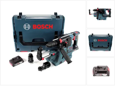 Obrázek produktu pro Akumulátorové příklepové vrtačky Bosch GBH 18V-26 F 18 V, 2,6 J, SDS-Plus v kufru L-Boxx s odsáváním prachu GDE 18V-16 a 1x akumulátorem 2 Ah