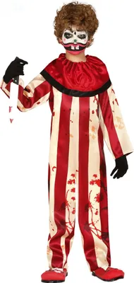 Obrázek produktu pro Creepy kostým Klaun pruhy Halloween 2026 10-12 let
