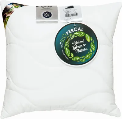Obrázok produktu pre Antialergický vankúš 40x40 BioPercal 250g biely prešívaný jemný perkál 100% organická bavlna AMZ