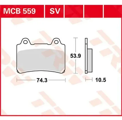 Produktbild von TRW Bremsbelagsatz MCB559 FZR250 3LN