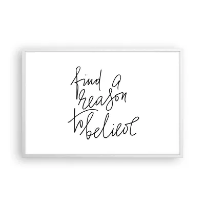 Produktbild von Gerahmtes Poster - Weißer Rahmen - Manuskript Motto glauben - 91,5x61 cm - Wand Bild - Wanddeko - Wandbilder - Kunstposter - Wandposter - Bilderrahmen - Bilder - Kunstdruck - Wandbild P2WAA91x61-4355
