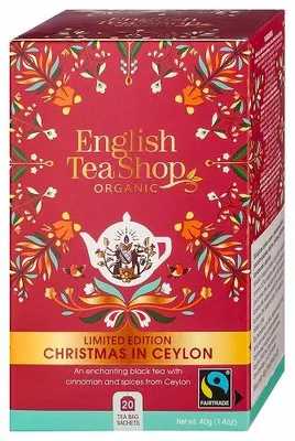 HERBATA CEJLOŃSKA ŚWIĄTECZNA FAIR TRADE BIO (20 x 2 g) 40 g - ENGLISH TEA SHOP ORGANIC