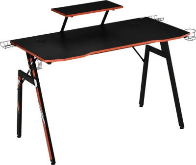 Produktbild von Gaming Schreibtisch - Computertisch - Rechteckig - Getränkehalter - Monitoraufsatz - Kopfhörerhalter - Montage Erforderlich