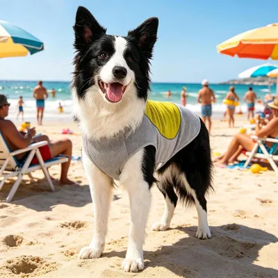 Produktbild von Kühlweste für Hunde mit Eisbeuteltaschen, atmungsaktiv und verstellbar - ideal für Spaziergänge, Picknicks und Ausflüge