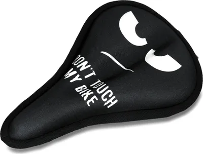 Produktbild von kwmobile Gel Sattelbezug für Fahrradsattel - Sattelbezug Polster Sattelschutz für Fahrradsitz - wasserdichter Bezug Don't touch my bike Weiß Schwarz