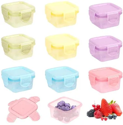 Obrázok produktu pre Malé nádoby na jedlo, bezpečné, odolné, sada 10 ks, farebné