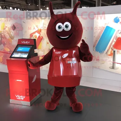 Produktbild von Red REDBROKOLY Chocolate Bar Maskottchen kostüm gekleidet mit einem T-Shirt mit V-Ausschnitt und Armbanduhren