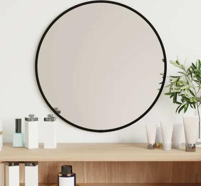 Produktbild von Möbel Wandspiegel Schwarz Ø 40 cm Rund - Wandspiegel &39082