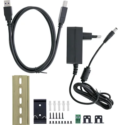 Image de InLine® Hub industriel USB 3.2 Gen.1, 4 ports, boîtier aluminium, avec bloc d'alimentation