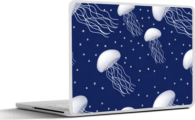 Produktbild von MuchoWow® Laptop Aufkleber Sticker Cover Muster - Wasser - Quallen - Jungen - Kinder - Baby 25x18 cm - Laptop-Deko