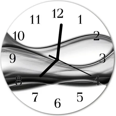Produktbild von Glasuhr Wanduhr Küchenuhr Echt-Glas 30fi cm Abstrakt grau