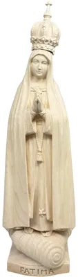 Holzstatue Unserer Lieben Frau von Fatima mit Krone, 12 cm