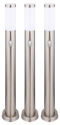 Produktbild von 3x Stehleuchte, silber, Bewegungsmelder, 80 cm