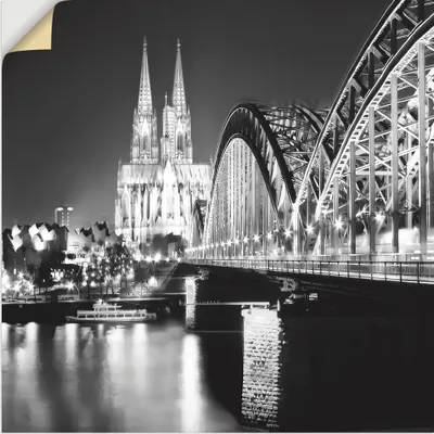 Produktbild von ARTland Wandbild, selbstklebend Köln Skyline Abstrakte Collage 19 Größe: 100x100 cm