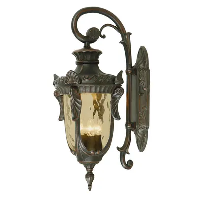 Zdjęcie produktu dla Kinkiet zewnętrzny Philadelphia brąz postarzany 3xE14x60W aluminium wym:64x26x31cm IP44 Elstead
