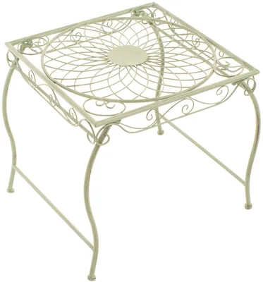 Produktbild von CLP Gartentisch aus Eisen Zarina Beistelltisch im Jugendstil für Terrasse und Balkon antik-grün