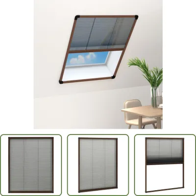 Produktbild von The Living Store Insektenschutz-Plissee für Fenster Aluminium Braun 60x80 cm