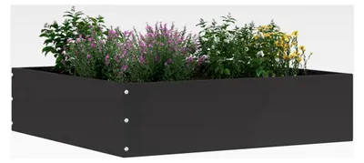 Produktbild von Stahl Rasenkanten Schwarz 50x50x13cm - Gartenrand für den Außenbereich