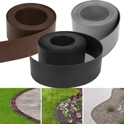 Image de Yakimz Bordure de pelouse gravier bordure de parterre bordure de tonte bande de gazon bordure supérieure chemins de jardin bordure de gazon noir 2500x14cm