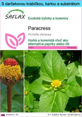 Obrázok produktu pre SAFLAX Darčeková sada - paracress - Acmella oleracea - 500 Semená - S darčekovou krabičkou, prepravným štítkom, darčekovou kartou a pestovateľským médiom