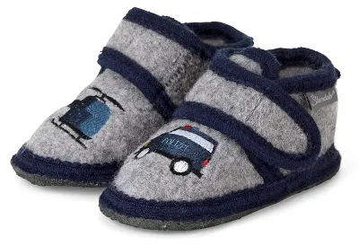 Produktbild von Sterntaler Jungen-Hausschuhe mit Klettverschluss, Farbe: Rauchgrau, Größe: 17/18