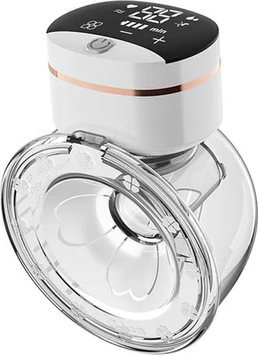 Produktbild von Tragbare elektrische Milchpumpe, freihaendige Milchpumpe mit LED-Anzeige, 4 Modi, 9 Saugstufen, 180 ml Fassungsvermoegen, lebensmittelechtes Material