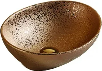 Obrázok produktu pre Umývadlo na dosku umývanie keramický drez umývadlo keramické zlato starožitné barokové retro 40,5x33x14cm