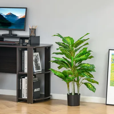Produktbild von Naturgetreu Grün, Kunstpflanze Dieffenbachie 95 cm, Kunststoff-Pflanze mit Zementtopf, Indoor Outdoor | 4,2 kg | 17 x 17 x 95 cm