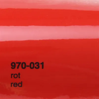 Produktbild von (25€/m²) Oracal 970RA Autofolie 031 Rot Glanz Folie 152 cm Breite Laufmeterware gegossene Auto Folie selbstklebend