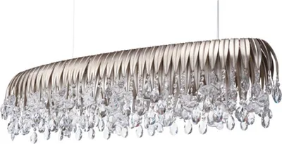 Immagine prodotto di Casa Padrino lampadario argento 120 x 35 x h. 26 cm - Lampadario in metallo con vetro in cristallo Swarovski - Qualità lussuosa -  Italy