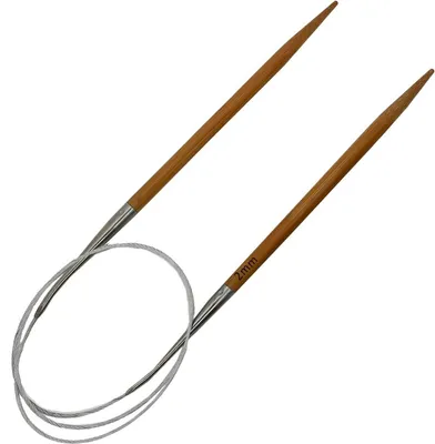 Produktbild von 1 Bambus Rundstricknadel mit Edelstahlseil 80cm