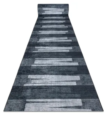 Imagen del producto de Alfombra de pasillo con refuerzo de goma LOTUS VENETO 60911 Rayas, geométricos lavable 120 cm gris 120x490 cm