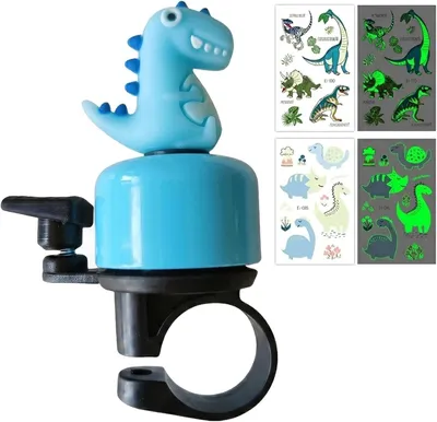 Produktbild von Fahrrad-Dinosaurier für Kinder – Mit 2 leuchtenden Aufklebern