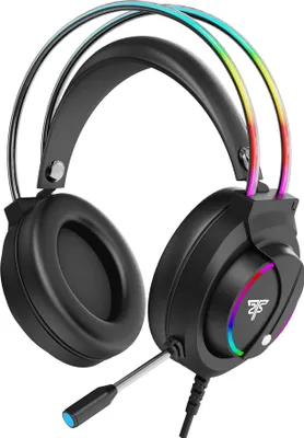 Produktbild von Hyrican Striker Halo ST-GH707 Headset, schwarz, RGB-Beleuchtung, USB, 3,5 mm Klinke, Over Ear