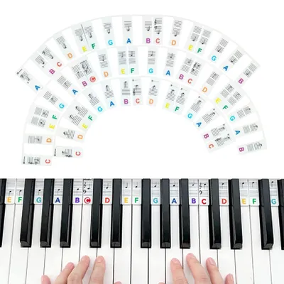 Productafbeelding van Afneembare pianotoetsenbordetiketten voor 88 toetsen