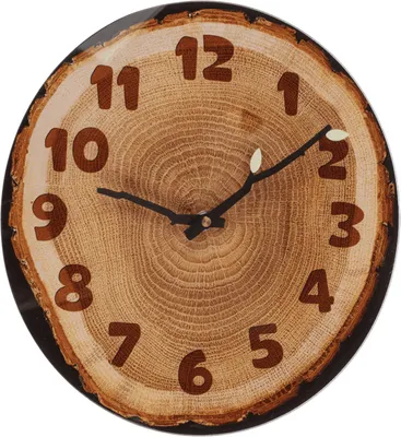 Produktbild von OOTB Glas Wanduhr Baumscheibe 27 x 30 x 4 cm