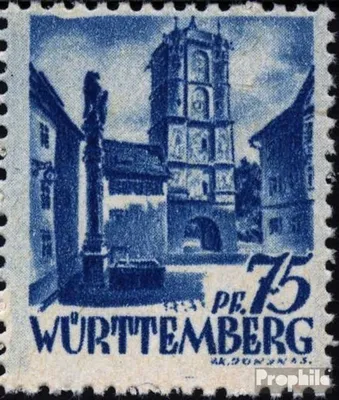 Produktbild von Briefmarken Franz. Zone-Württemberg 1947 Mi 11III Bildoberrand eingedellt postfrisch Freimarken