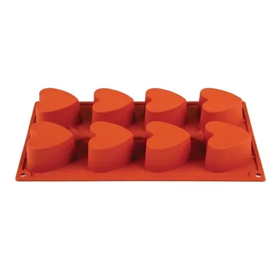Produktbild von Pavoni Silikonbackform 8 Herzen Antihaft