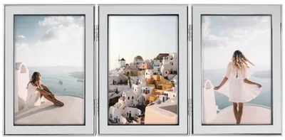 Obrázok produktu pre Hama hliníkový dvojitý rám Santorini 3 fotografie 13x18 cm matná strieborná